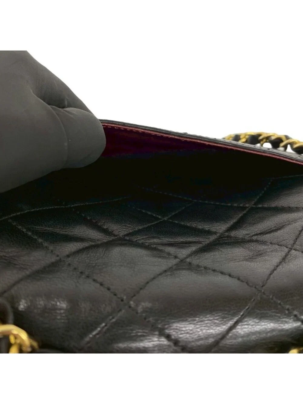 Chanel Card with Quilted CC Logo Double Flap Lambskin Shoulder Bag Black